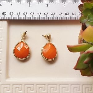 Orange Teardrop dangling earrings